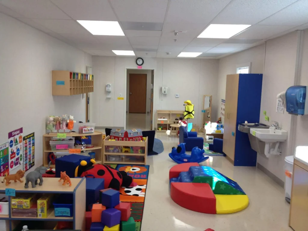 Indoor ball pit for active play in daycare