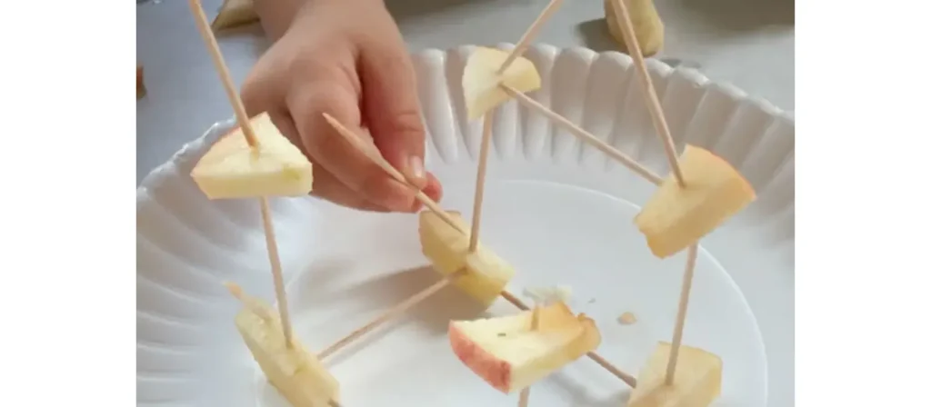 Science-Activities-for-Preschoolers-Build-an-Apple-Toothpick-Tower