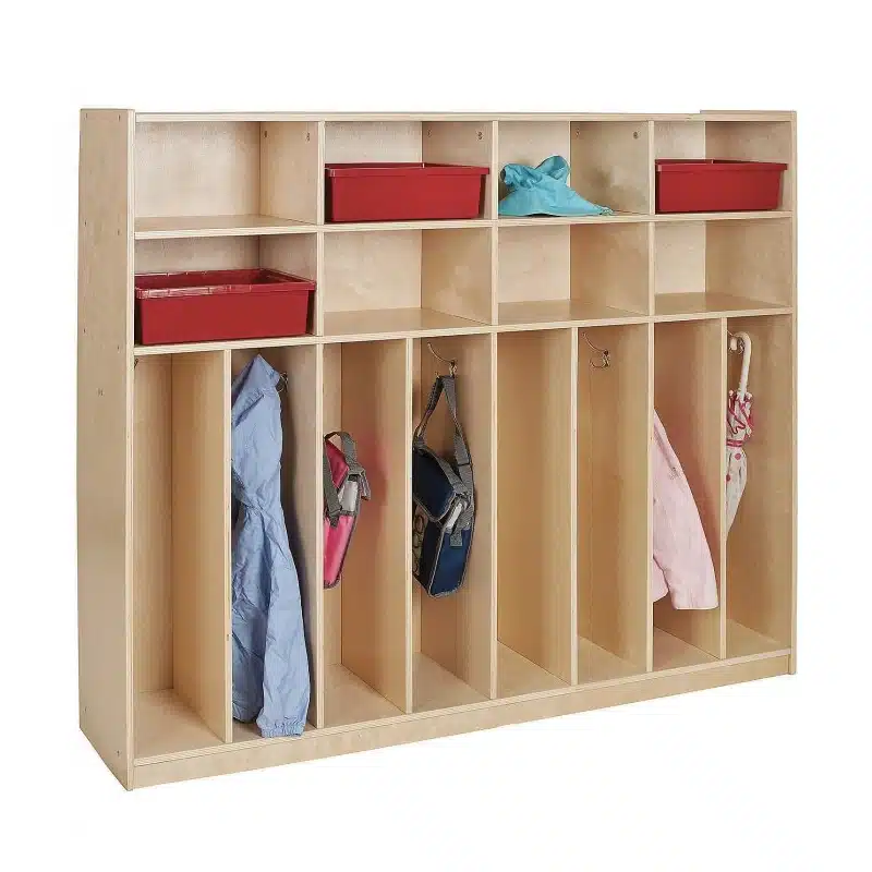 8-person Wooden Coat Lockers with Cubbies