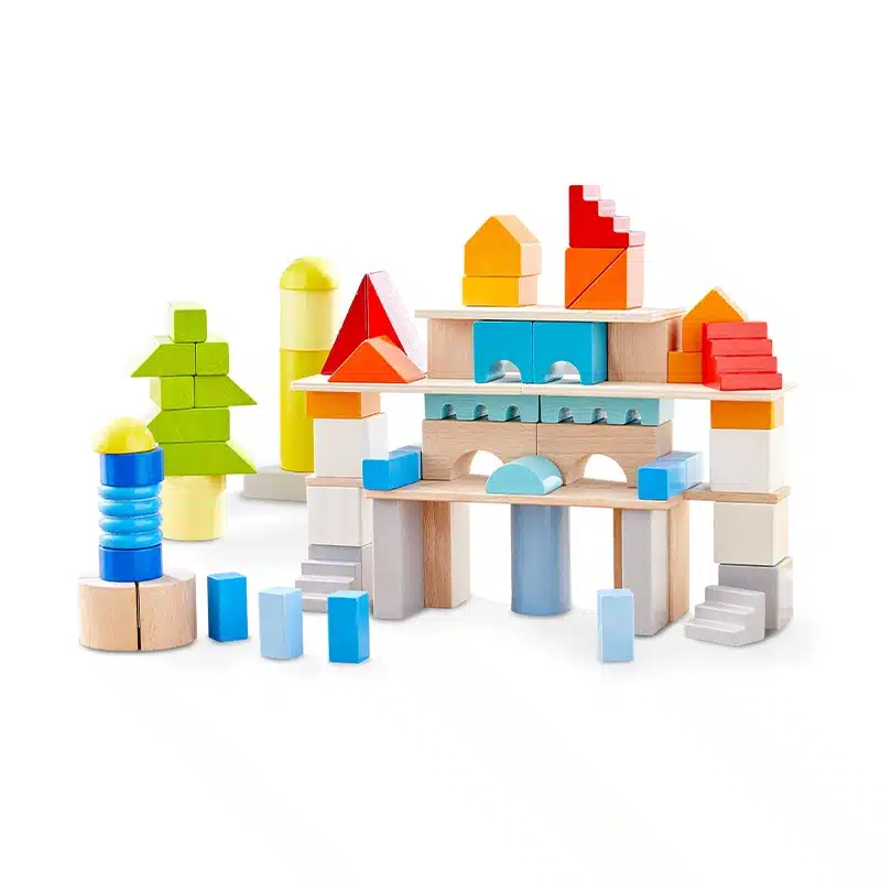 Colored Wooden Building Blocks