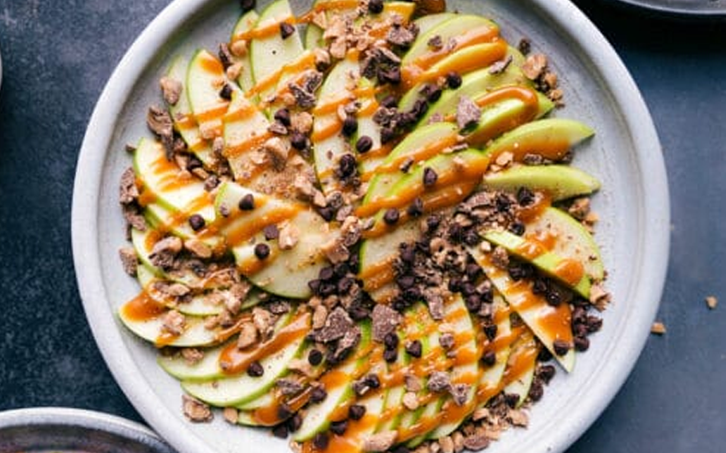 Apple Nachos with Nut Butter and Seeds