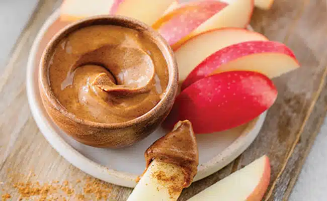 Apple slices with almond butter