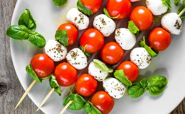 Cherry Tomato and Mozzarella Ball Kabobs