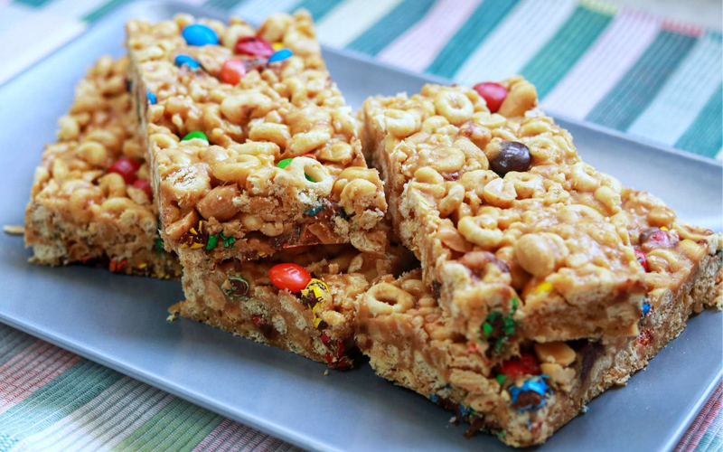No Bake Cereal Snack Bars