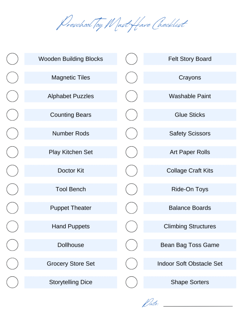 Preschool Toy Must-Have Checklist