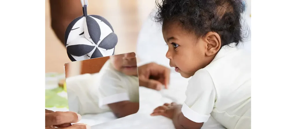 What Is Mirror Play? Benefits Activities 1 Mirror Play During Tummy Time