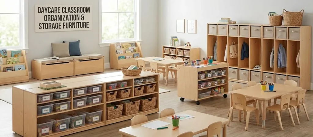 Daycare Furniture List For Us Preschools: A Practical Classroom Setup Guide 8 Daycare Classroom Organization And Storage Furniture