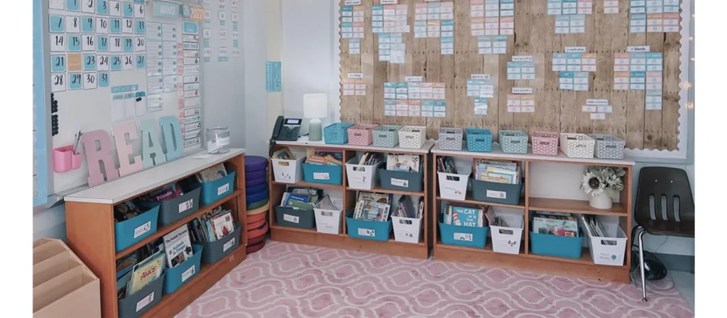 How To Create A Warm Classroom Reading Corner For Children 4 Front Facing Book Display And Extra Storage