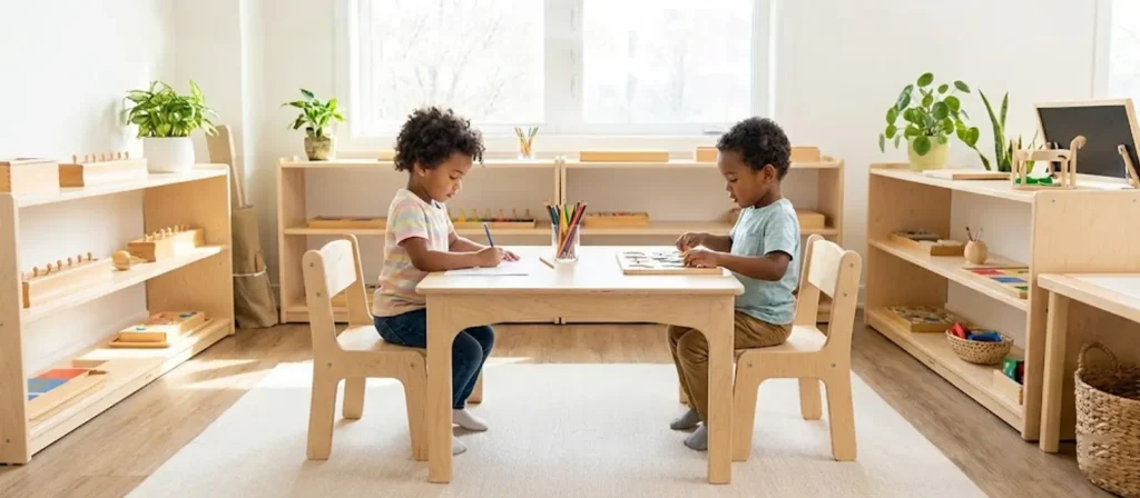 What Is Montessori Furniture? A Practical Guide For Us Preschools 5 Montessori Classroom Table And Chair Set