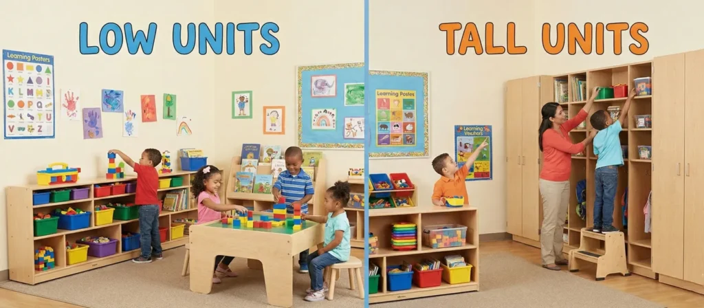 Preschool Locker Cubbies Buying Guide 11 Preschool Low vs. Tall Units