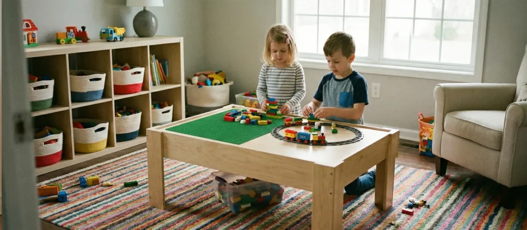14 Small Playroom Ideas For Tiny Rooms With Big Play 5 Playroom Game Table