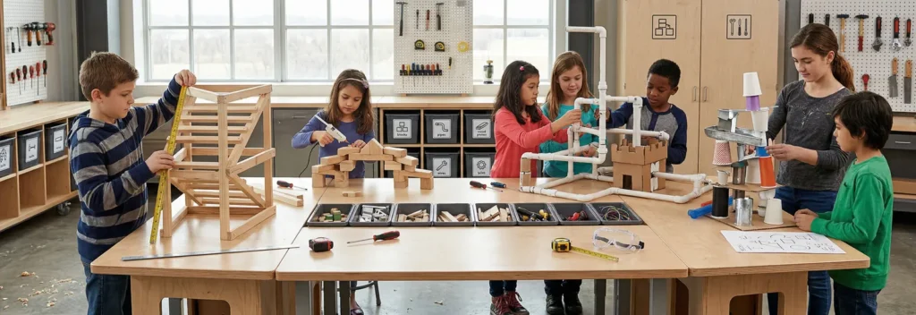 The Complete Guide To Creating A Maker Space For Kids 6 Construction Zone For Maker Space