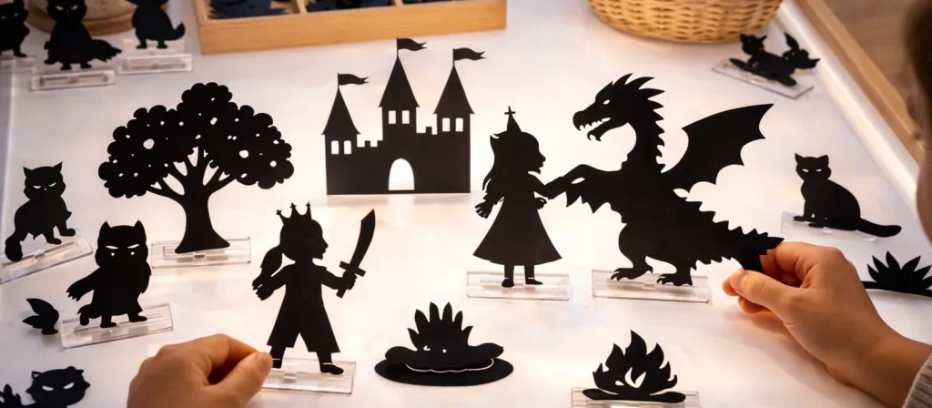 14 Popular Light Table Activities For Preschool 4 Light Table Activities Shadow Stories With Silhouettes