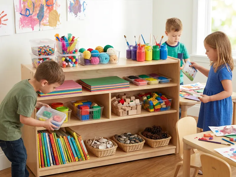 The Complete Guide To Creating A Maker Space For Kids 13 Open Shelving For Maker Space