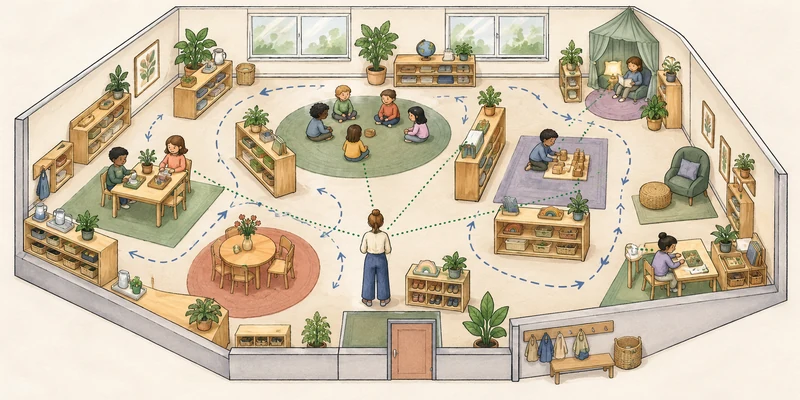 Mixed Age Classroom Benefits: A Practical Guide For Early Learning Centers 2 Mixed-Age Classroom Layout Showing Learning Zones, Clear Circulation, And Teacher Sightlines