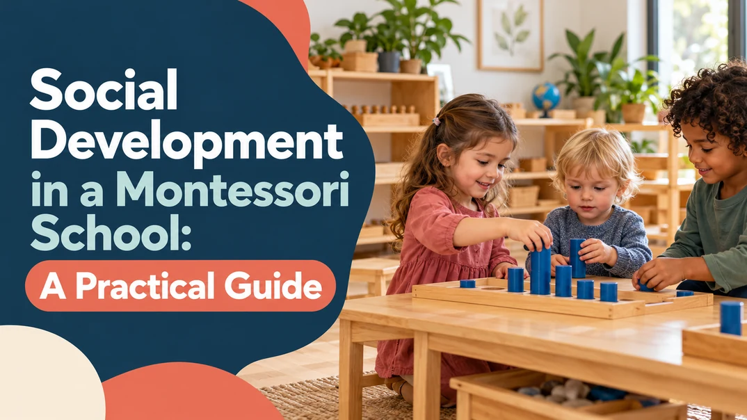 Social development in a Montessori school with children collaborating at a classroom table